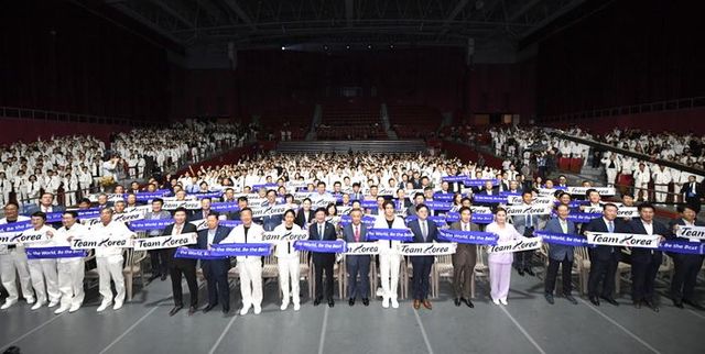 항저우 아시안게임 결단식에 나선 선수단.(자료사진) ⓒ 대한체육회