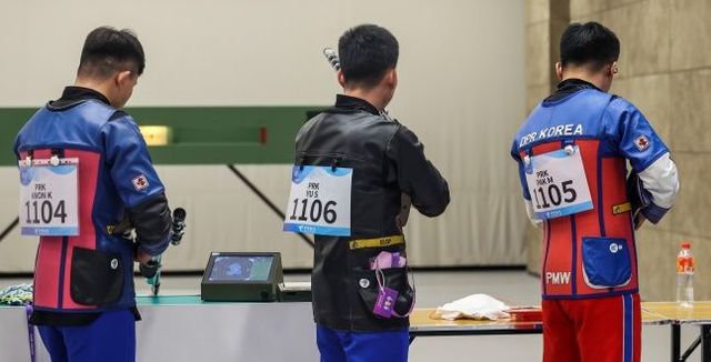 북한 사격대표팀. ⓒ 뉴시스