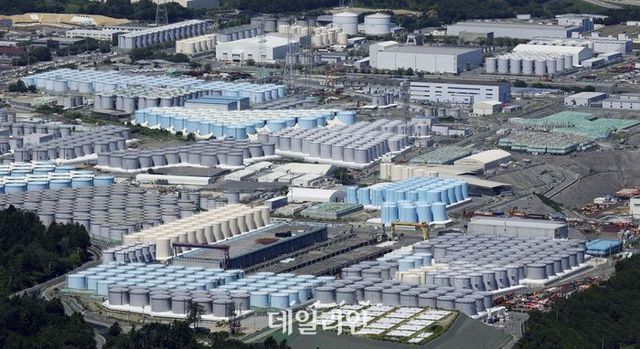 일본 후쿠시마 제1원자력발전소 오염수 저장 탱크 모습. ⓒ연합뉴스/후쿠시마AP