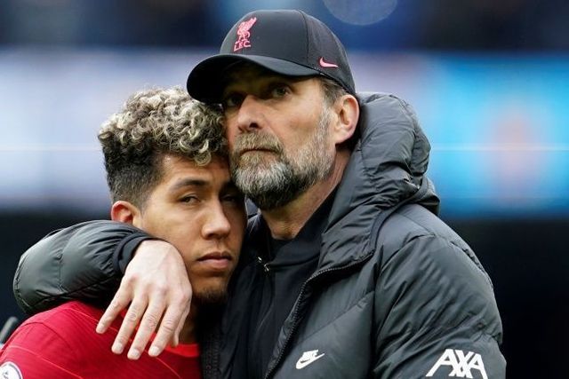 리버풀 피루미누와 클롭 감독. ⓒ AP=뉴시스