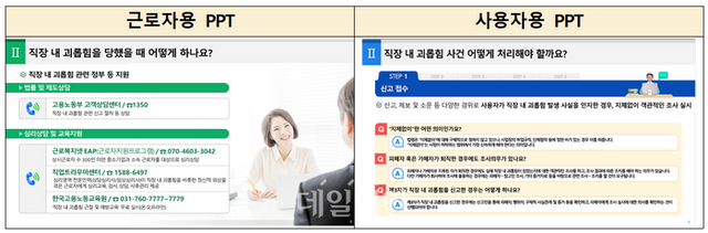 교육자료 주요 구성내용. ⓒ고용노동부