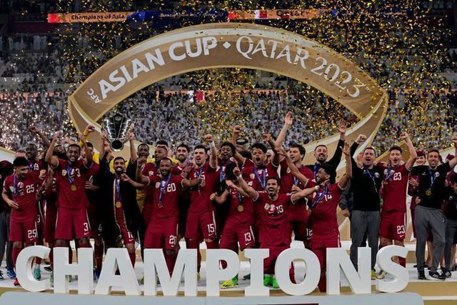 아시안컵 우승을 차지한 카타르. ⓒ AP=뉴시스