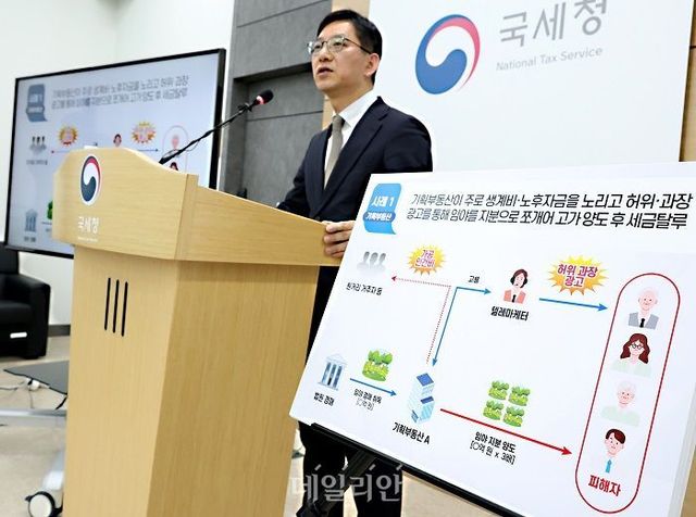 안덕수 국세청 자산과세국장이 부동산 탈세 혐의자에 대한 세무조사 착수를 발표하고 있다. ⓒ국세청