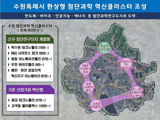 수원시 첨단과학 혁신 클러스터 조성 계획ⓒ수원시 제공