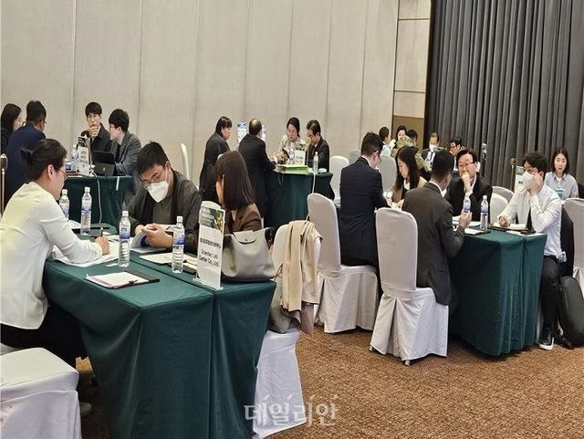 중국 산둥성에서 진행한 녹색산업 수출상담회 모습. ⓒ환경부