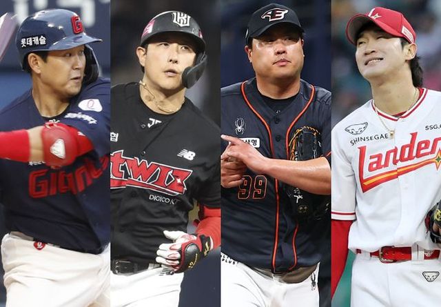 유강남(왼쪽부터)-황재균-류현진-박종훈. ⓒ 뉴시스