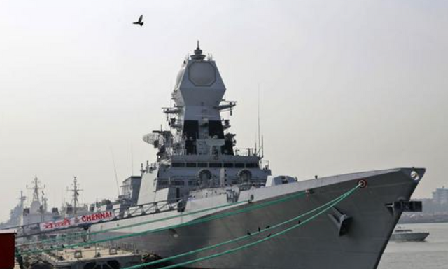 인도의 구축함 INS첸아이호가 지난 2016년 11월 18일 인도 뭄바이항에 정박해 있다. ⓒAP/뉴시스