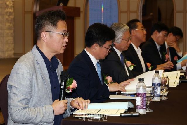 김상봉 한성대학교 경제학과 교수가 23일 오전 서울 여의도 CCMM빌딩에서 