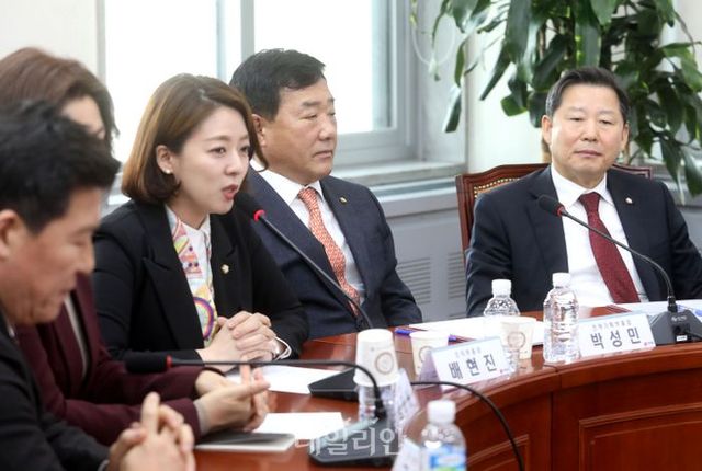 배현진 국민의힘 의원(왼쪽 세번째)과 이철규 국민의힘 의원(왼쪽 다섯번째) ⓒ데일리안DB