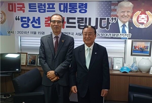 (좌)동북아경제발전연합 강영선 사무총장 / (우)김학수 총재