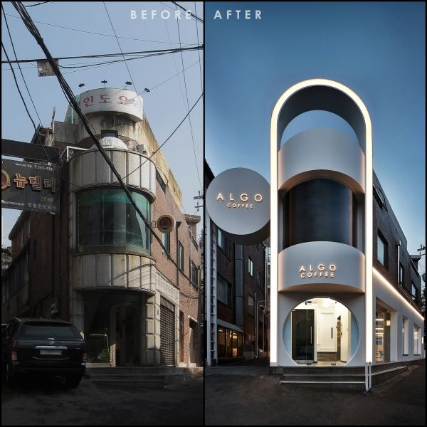 스투디오올라(Studio OLAA)는 건축물의 가장 중요한 정면성을 의미하는 파사드(facade)에 중점을 두고 보행자를 소비자로, 나아가 소비자를 단숨에 팬으로 흡수할 수 있는 힘을 표현하고 있다. ⓒ 스투디오올라(Studio OLAA)