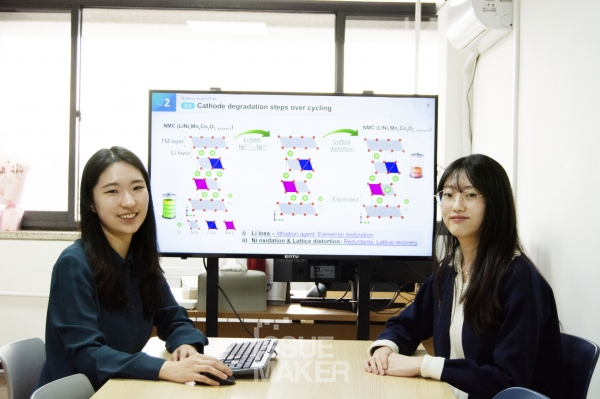 이지영 교수는 학생들의 든든한 지원자를 자처하며 학생들이 향후 진로에 도움이 될 수 있게 배터리 관련 정보를 많이 설명해주고 있다고 밝혔다.(사진=임성희 기자)