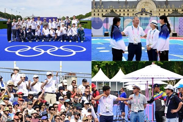 정의선 회장은 파리 올림픽 개막식 전 미리 현지에 도착해 준비 상황을 점검했고, 양궁 경기 기간 내내 현지에 체류하며 선수들을 지원하고 격려했다. ⓒ대한양궁협회