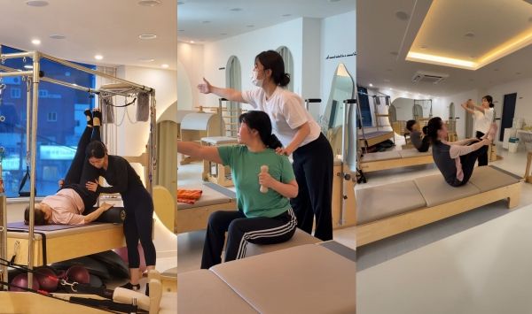 혜성 대표는 회원 한 사람의 몸 상태와 움직임을 세심하게 살피는 밀도 높은 수업을 통해, 오래 신뢰받는 이유는 결국 진정성 있는 티칭의 힘에 있다는 것을 증명해 가고 있다. ⓒ 디어마더&라피네필라테스