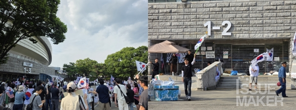 투표용지 부족 사태를 계기로 촉발된 잠실 일대 시위와 대학가 시국선언은 장기화 조짐을 보이는 중이다. 사진=손보승 기자