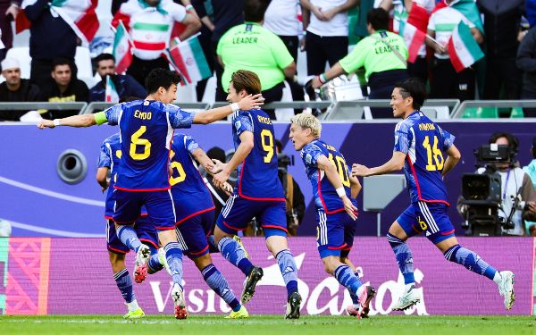 일본 축구대표팀은 한국·중국과 달리 2026 북중미월드컵 아시아 예선에서 순항하고 있다. 사진은 지난 2월 2023 카타르아시안컵 8강전에서 선제골을 넣고 기뻐하는 일본 A대표팀의 모습. /사진=뉴시스