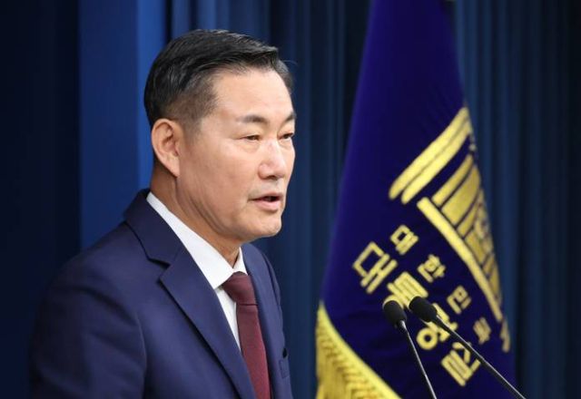 신원식 국가안보실장이 지난달 1일 서울 용산 대통령실 청사에서 국가 사이버안보 기본계획 관련 브리핑을 하고 있는 모습./사진=뉴시스