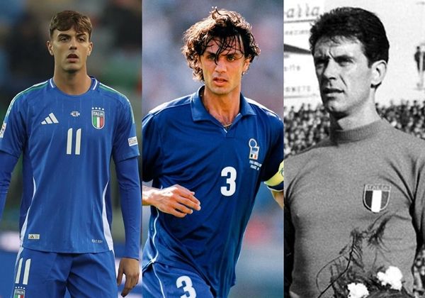 파울로 말디니 아들 다니엘 말디니(AC몬차)가 이탈리아 축구 국가대표 데뷔전을 가졌다. 사진은 왼쪽부터 다니엘 말디니, 파울로 말디니, 체사레 말디니의 모습. /사진=이탈리아 축구 국가대표 인스타그램