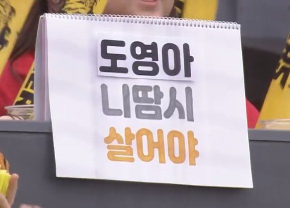 2024KBO 최우수선수(MVP) 경쟁은 김도영(KIA 타이거즈)의 독주체제로 예상되며 신인왕 부문에서는 김택연(두산 베어스)이 1순위로 언급되고 있다.김도영의 활약에 감동한 팬이 스케치북 문구로 응원하는 모습./사진=인터넷 커뮤니티 갈무리