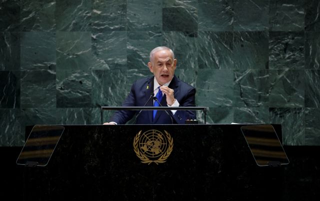 풍산의 81㎜ 박격포탄 레바논 수출 승인 신청과 관련해 이스라엘이 해당 수출건은 테러에 쓰일 수 있다는 입장을 밝혔다. 사진은 제79차 유엔 총회 고위급 토론회에 참석한 벤자민 네타냐후 이스라엘 총리의 모습. /사진=로이터통신