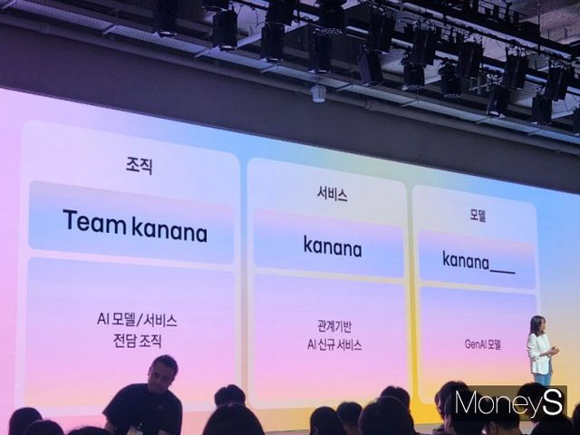 정신아 카카오 대표가 22일 경기도 용인시 카카오AI캠퍼스에서 열린 'if(kakaoAI)2024'에서 기조연설을 하고 있다. /사진=양진원 기자