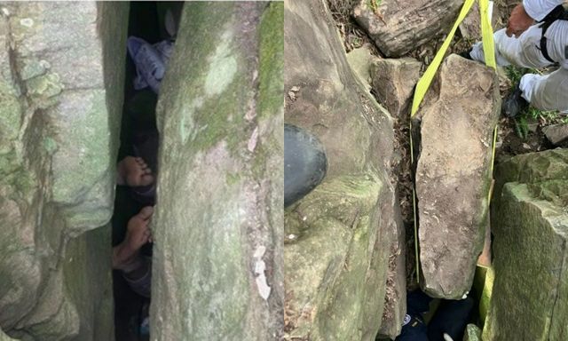 바위 틈에 빠진 휴대전화를 꺼내려던 여성이 물구나무서기 자세를 한 채 7시간 동안 구조를 기다렸다. 사진은 사고 현장의 모습. /사진=뉴스1(호주119 제공)