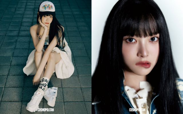 걸그룹 르세라핌 멤버 홍은채가 도발적인 매력을 뽐냈다. /사진=코스모폴리탄