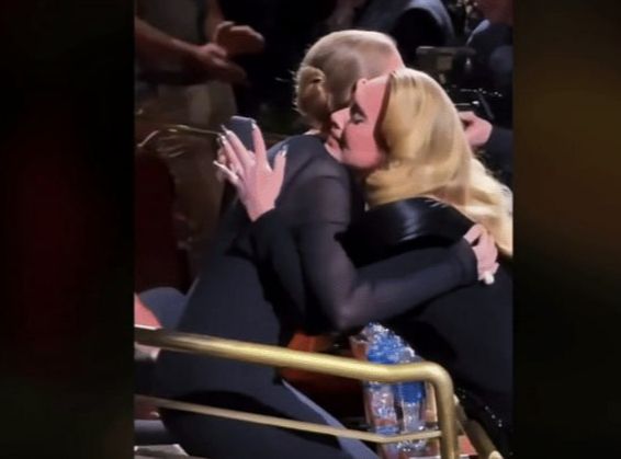 콘서트 관중석에 앉아있는 셀린 디옹을 만난 아델이 눈물을 흘렸다. /사진=틱톡 캡처