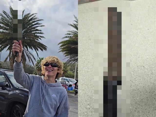 사진은 미국 플로리다주 넵튠비치에 위치한 사전투표소에서 흉기를 휘두른 케일럽 제임스 윌리엄스와 흉기. /사진=NBC뉴스 캡처