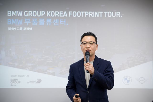 정상천 BMW그룹코리아 애프터세일즈 총괄 본부장은 11일 BMW 안성 부품물류센터에서 650억원 규모의 추가투자 계획을 발표했다. /사진=한국자동차기자협회 