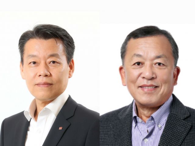  LX하우시스가 노진서 LX홀딩스 사장과 한주우 LX하우시스 부사장의 각자대표 체제로 바뀐다. 사진은 노진서 LX홀딩스 사장(왼쪽)과 한주우 LX하우시스 부사장 모습. /사진=LX하우시스