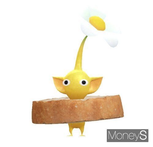 기자가 빵집 근처에서 발견한 피크민이 데코로 바게트를 끼고 있다. /사진=홍승주 기자