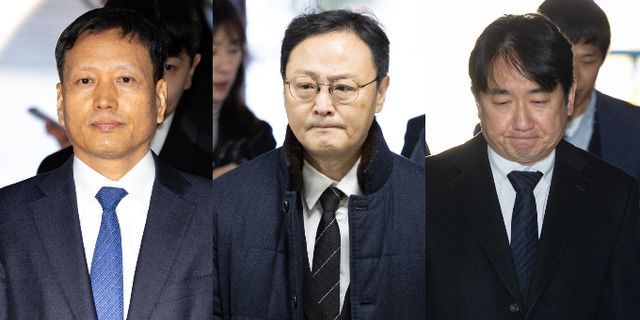 구영배 큐텐그룹 대표와 류광진 티몬 대표, 류화현 위메프 대표에 대한 구속영장이 법원에서 또다시 받아들여지지 않았다. 구영배(왼쪽부터) 큐텐그룹 대표와 류광진 티몬 대표, 류화현 위메프 대표가 지난 18일 서울 서초구 서울중앙지방법원에서 열린 구속 전 피의자 심문(영장실질심사)에 출석하고 있다. /사진=뉴시스