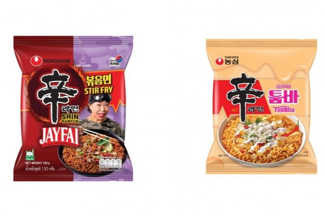 농심이 신라면 똠얌(왼쪽)과 툼바의 해외 수출을 적극 추진하고 있다. /사진=농심