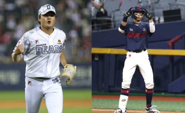 두산과 롯데가 트레이드를 단행했다. 두산은 롯데로 투수 정철원과 내야수 전민재를, 롯데는 두산으로 투수 최우인과 외야수 김민석, 추재현을 보냈다. 사진은 정철원(왼쪽)과 김민석(오른쪽). /사진=뉴시스