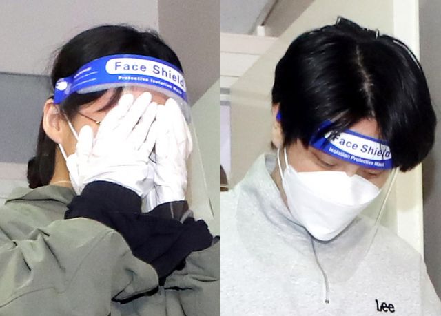 검찰조사 중 추가로 범인도피교사 혐의가 적용돼 기소된 '계곡살인' 사건의 범인 이은해(왼쪽)·조현수가 무죄를 선고받았다. 사진은 2022년 4월 구속 전 피의자 심문(영장실질심사)을 받기 위해 인천시 미추홀구 인천지방법원으로 들어서는 모습. /사진=뉴스1