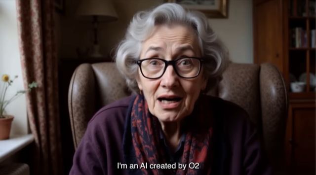 영국 이동통신사 오투(O2)가 보이스피싱범을 상대하는 AI 할머니 '데이지'(Dasiy)를 개발했다. 사진은 O2 유튜브 채널에 등장한 데이지 모습 / 사진=O2 유튜브 채널