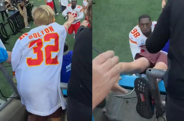 경기장에서 어린아이가 관중석 아래로 추락했다가 선수의 빠른 판단으로 무사히 살았다. /사진=엑스(X·옛 트위터)