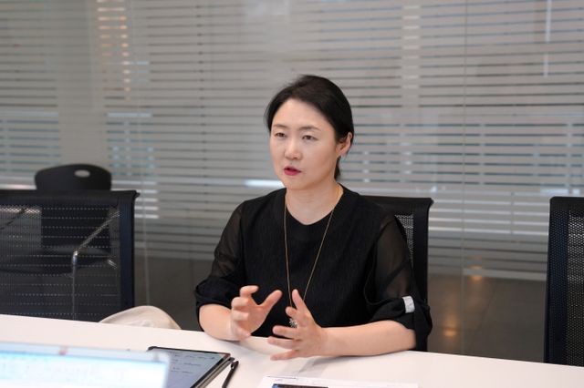 민수아 삼성액티브자산운용 대표가 머니S와 인터뷰를 진행하고 있다./사진=삼성액티브자산운용 