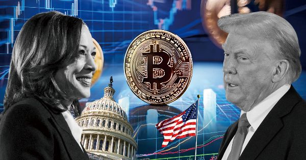 2024년도 미국 대선 결과를 앞둔 가운데 전문가가 도널드 트럼프 공화당 후보의 당선 가능성이 비트코인 가격에 영향을 준다고 말한다. /그래픽=김은옥 기자 