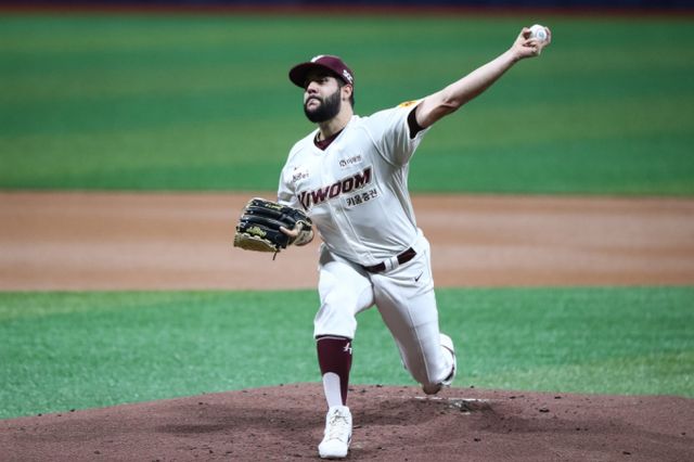 KT위즈가 올해 키움 히어로즈에서 활약한 좌완투수 헤이수스를 영입했다. 사진은 올시즌 헤이수스가 키움에서 역투하는 모습. /사진=뉴스1