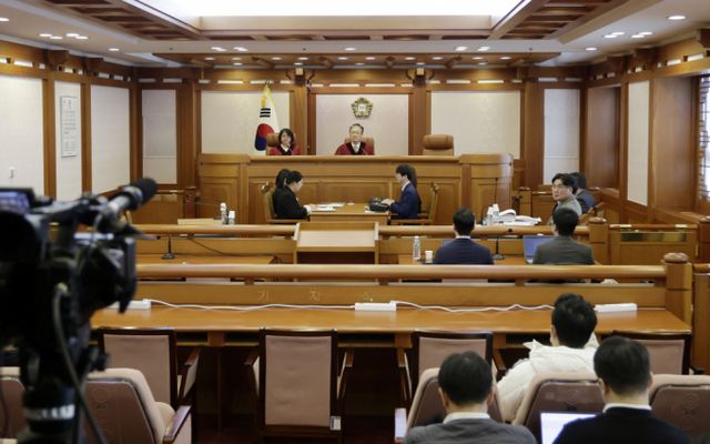 이창수 서울중앙지검장 등 검사 3명에 대한 탄핵심판 절차가 시작됐지만 3분만에 종료됐다. 사진은 18일 서울 종로구 헌법재판소에서 이창수 서울중앙지검장 등 검사 3인에 대한 탄핵 사건 변론준비기일이 열린 모습. /사진=뉴스1 /사진=최동준