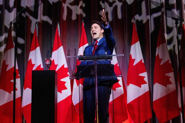 크리스티아 프리랜드 캐나다 부총리 겸 재무장관이 사임하면서 쥐스탱 트뤼도 캐나다 총리를 향한 사퇴 요구가 거세지고 있다. 사진은 이달 17일(현지시각) 트뤼도 총리가 캐나다 온타리오주 오타와에서 열린 연례 자유당 총회에서 연설을 하는 모습 / 사진=로이터