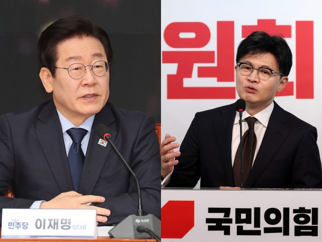 윤석열 대통령이 비상계엄 당시 체포 명단에 포함된 인원 중 일부를 평소 사석에서도 문제 있는 사람이라고 언급한 사실이 확인됐다. 사진은 윤석열 대통령의 비상계엄령 선포 당시 체포 명단에 올랐던 이재명 더불어민주당 대표(왼쪽)와 한동훈 국민의힘 대표의 모습. /사진=뉴시스