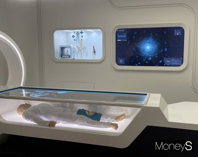 SKT의 AI 헬스케어 기술이 접목된 체험시설. /사진=유찬우 기자