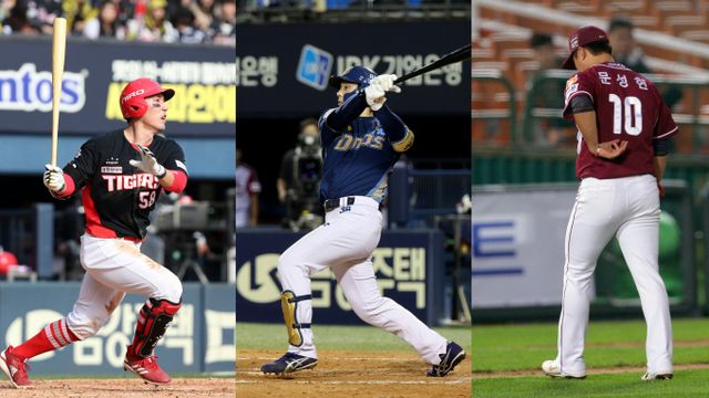 자유계약선수가 된 6명의 선수들이 새 팀을 찾는데 어려움을 겪고 있다. 사진은 2024시즌을 마치고 자유계약선수(FA)를 신청한 서건창(왼쪽)과 김성욱, 문성현(오른쪽)의 모습. /사진=뉴스1