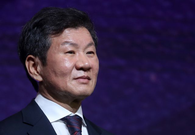 대한축구협회장 4선에 도전하는 정몽규 회장이 오늘 공식 기자회견을 열고 각오를 밝힌다. /사진=뉴스1