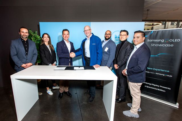 16일(현지시간) 미국 샌프란시스코 돌비 본사에서 열린 삼성디스플레이-돌비 래버러토리스 MOU 체결식 모습. / 사진=삼성디스플레이