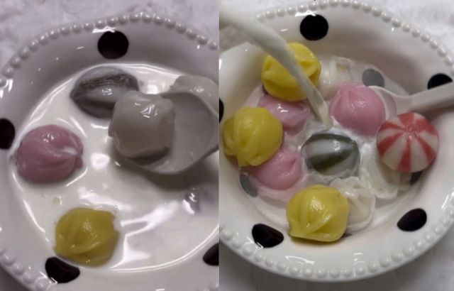 한국 전통 음식인 '꿀떡'을 활용한 이색 레시피가 해외에서 인기다. /사진=틱톡