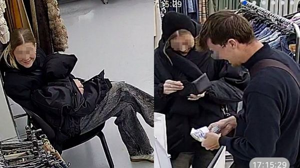 사진은 빈티지 의류 매장을 찾은 외국인 남성과 여성의 모습. /사진=A 업체 공식 SNS 캡처(뉴스1)